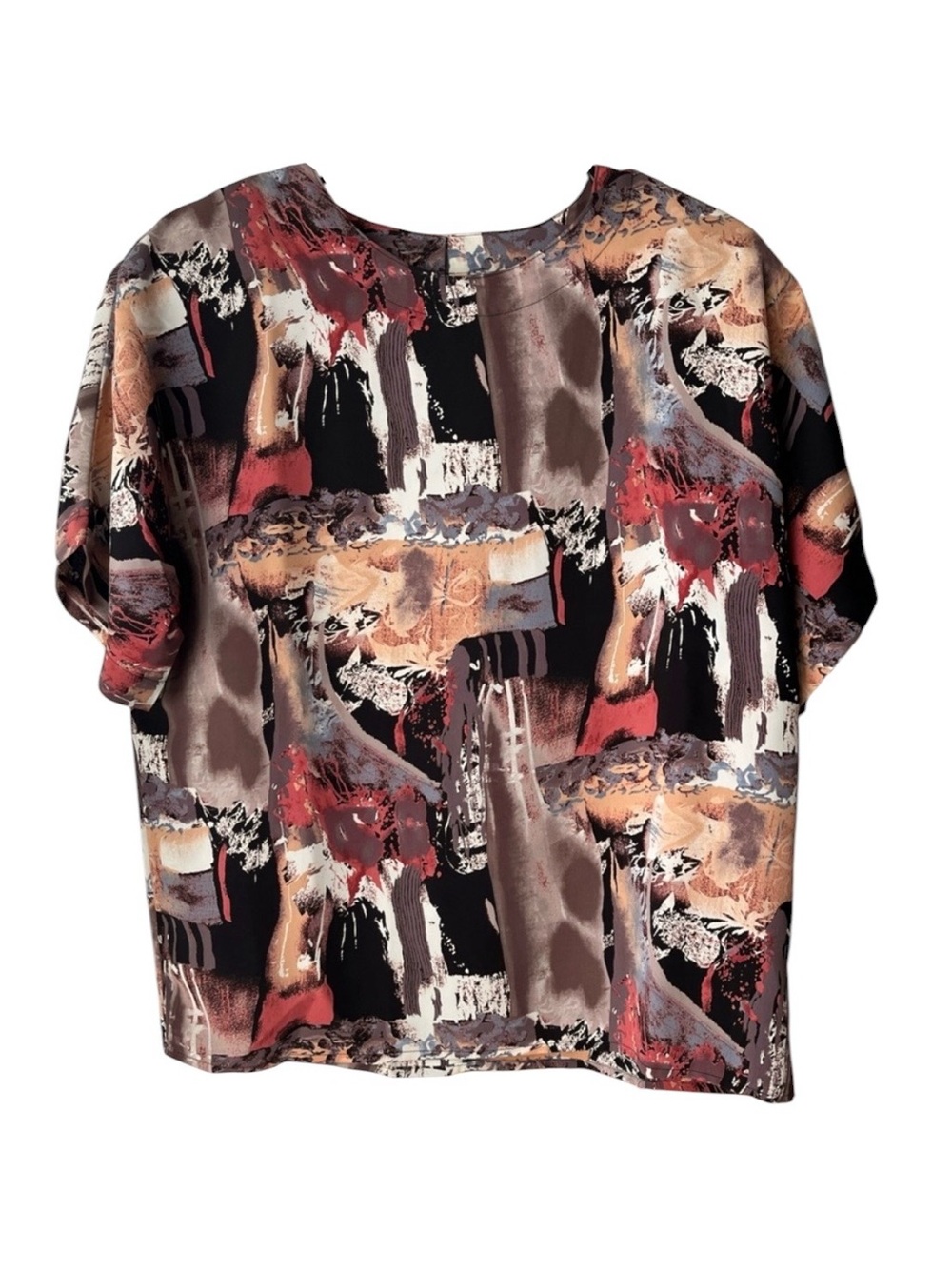 NWT Che Studio vintage dead stock abstract print short sleeve blouse size medium